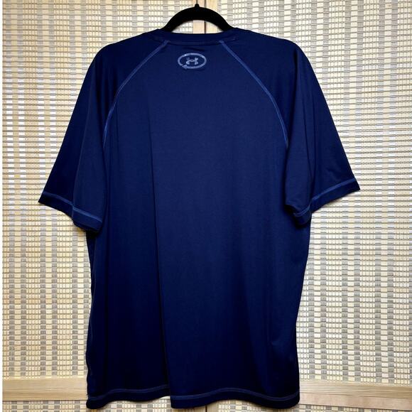 Under Armour Men's Navy Blue Logo Performance Short Sleeve Shirt XL - Picture 2 of 6